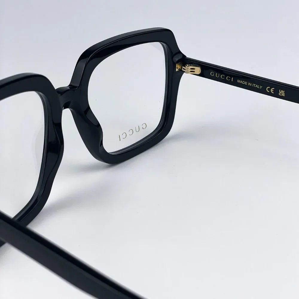 Gucci GG1318O 001 BRAND NEW Eyeglasses Black Square Women
